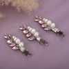 Teyglen 5pcs Bride Wedding Crystal Pearl Hair Pins Clips Set