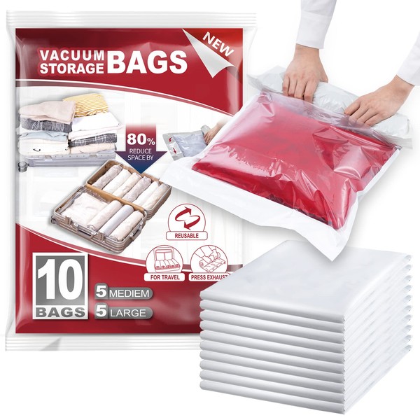TAILI Roll Up Travel Compression Vacuum Storage Bags 10 Pack-5
