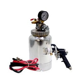 Remote 2 Quart Pressure Pot AIR SPRAY GUN Kit with Gauge and Hoses Paint Sprayer