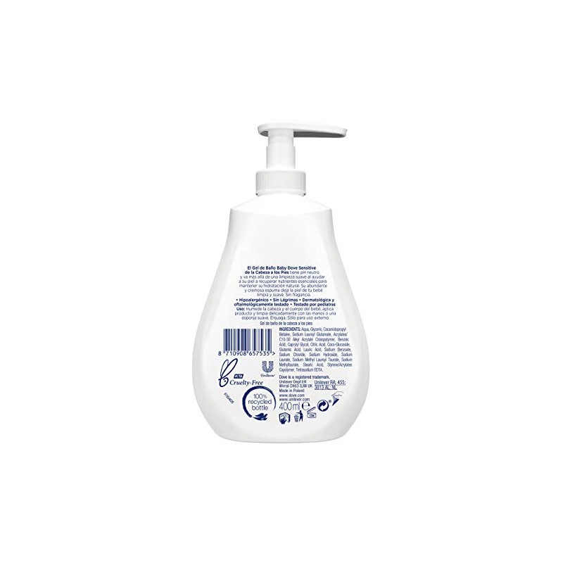 Gel Bath Dove Baby Sensitive Moisture From Head to Toe