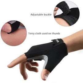I Kua Fly Cycling Gloves, Half Finger for Men and Women, Shock-Absorbing MTB Gloves, Breathable Cycling Gloves (Black, M)