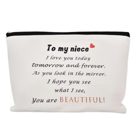 Niece Gifts from Aunt Uncle Cosmetic Bag Gift for Girls Inspirational Presents for Nieces Birthday Graduation Present from Aunty