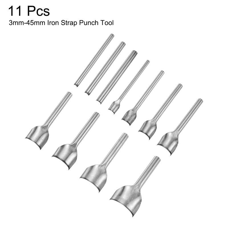 sourcing map 11pcs Half-Round Leather Punch, 3mm-45mm, Leather Cutter Arch