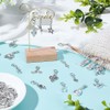 WEBEEDY 50 Styles Silver Clip on Charms Small Animal Flower
