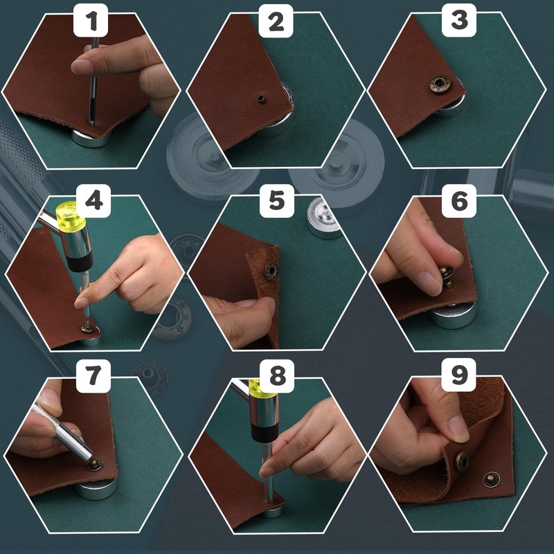 320 PCS Leather Rivets Kit, Leather Snap Fasteners, Snap Button