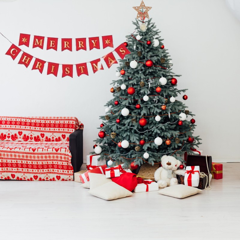 Lizzy Red Foiled Merry Christmas Bunting 2m | Home Garden