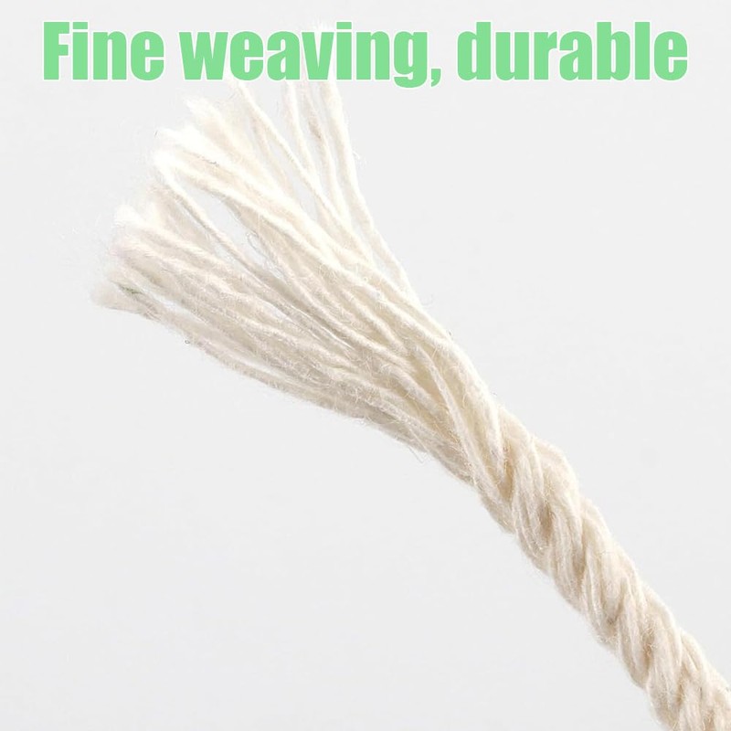 Twine Beige String, 100 Meters 3mm Diameter, Cotton Rope Macrame