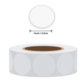 1000Pcs 1 Inch White Circle Dot Sticker Round Coding Labels Yard Sale Stickers Garage Sale Price Sticker Self-Adhesive Stickers for Classroom Office Marking Inventory Organizing Moving (White)