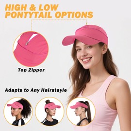 AYPOW Quick Dry Baseball Cap, Sport Sun Visor Hat with Detachable Top, Multi-Purpose UV Protection Running Cap Adjustable Lightweight Folding Outdoor Sun Hat Unisex for Golf Tennis Climbing Summer