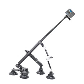 Fotoleey 360 Camera Suction Car Mount Kit for Insta360 X5/X4/X3, GoPro Max, Hero 13, Hero 11 for Heavy Duty Low Altitude Car Footage, 5 Suction Cups with Extension Rod for High-Speed, Car Outside