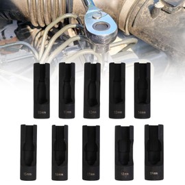 RULLINE 10pcs Flare Nut Socket Set, 10-Piece Kit for Automotive and Mechanical Applications 1/2" square drive