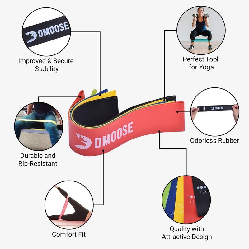 DMoose Resistance Loop Bands, Exercise Workout Bands for Women and