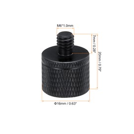 QUARKZMAN 3 Piece Microphone Stand Adapter, 1/4 Female Thread to M6 Male Thread Screw Adapter Aluminum Alloy for Microphone Tripod Mount (Black)