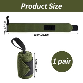 Wrist Straps Weightlifting, 1 Pairs 25.6” Weight Lifting Straps Adjustable Wrist Wraps Weightlifting with Heavy Duty Thumb Loop for Gym Strength Training Deadlift Bodybuilding (Army Green)