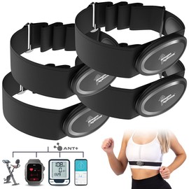 Newgen Medicals Sports chest straps: 4 smart chest straps with heart rate sensor, ANT+ and Bluetooth (sports heart rate chest straps, heart rate monitor straps, treadmills)