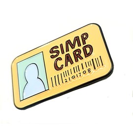 Simp Card Dating Hopeless Joke Metal Enamel Lapel Pin Metal, Metal