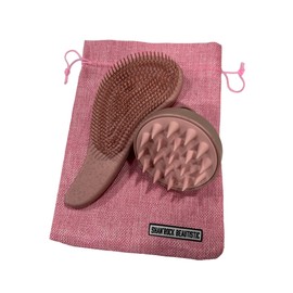 SHAN'ROCK BEAUTISTIC Eco-Friendly Detangler Brush w/Scalp Massager/Anti-Knot for Smooth & Firzz-Free Hair/Wet & Dry ScalpExfoliator w/Soft Silicone Bristles/Dandruff Removal & Hair Growth