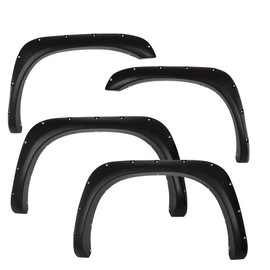 G-PLUS Fender Flares Fit For 2002-2008 Dodge Ram 1500/2003-2009 Ram 2500 3500 (Fleetside Models ONLY) Pocket Rivet Style Wheel Cover Pickup Truck Accessories trim Re-Paintable Guards 4Pcs (Smooth)