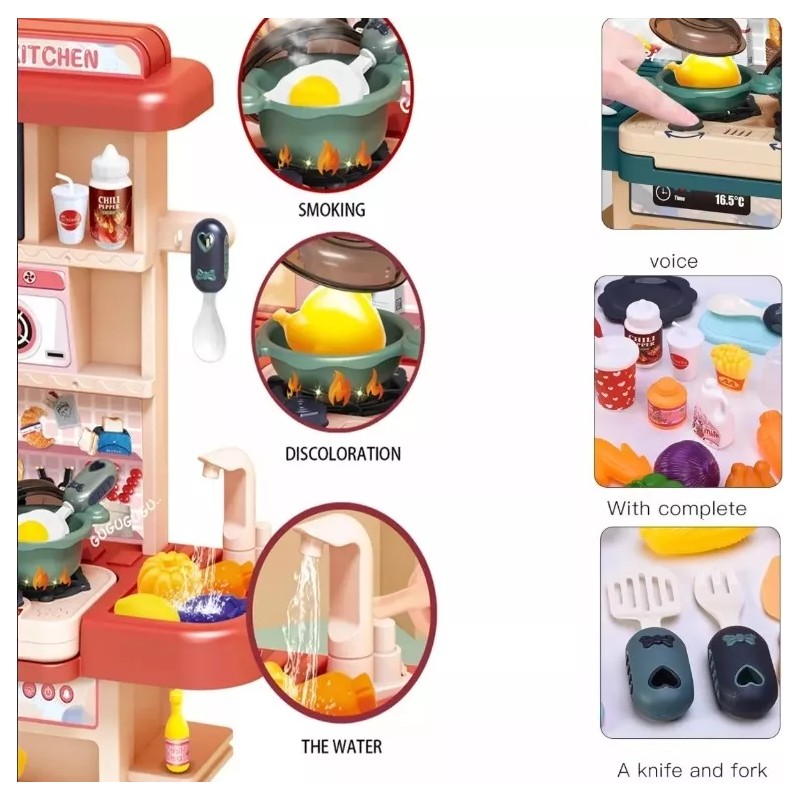 HC Life Cocina De Juguete Infantil Para Niños Luz &
