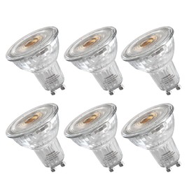 GU10 LED Light Bulbs Non-Dimmable, 500lm CRI90 5000K Nature Light GU10 Bulb Replacement for Recessed Track Lighting, 6W LED Bulbs with 36° Beam for Kitchen, Range Hood, Living Room, Bedroom, 6 Pack