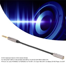 Gold Plated 4.4MM Balanced Male to 3.5MM Stereo Female Adapter Cord for Lotoo, FIO M11, Cayin, IBasso with OFC Core, 15cm Length