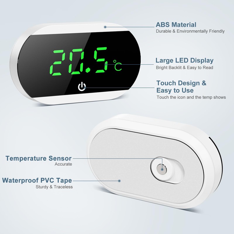 Ankilo LED Aquarium Thermometer, Aquarium Thermometer Digital with Touch Screen