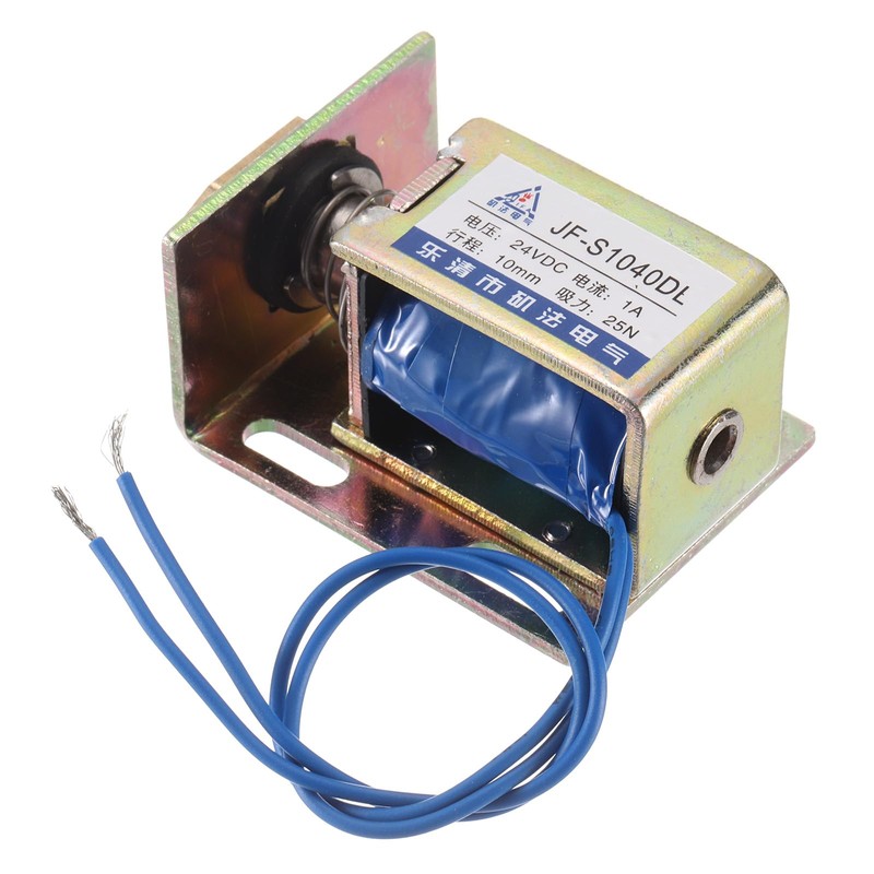 sourcing map DC 24V 1A Solenoid Electromagnet Push Pull Type