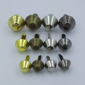 100 pcs 3/8" 1/2" 5/8" 10 12 15mm Flat Purse Handbag Feet Nailheads Stud Spike Buckles 4 Color Choice