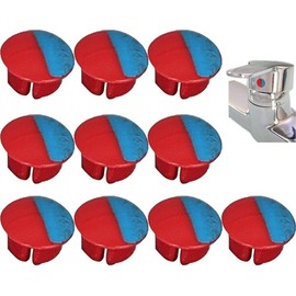 10 Pcs/Set Hot/cold Indicator for Faucets Universal Hot and Cold Signs Buttons for Kitchen Bathroom Sinks Faucets Safety Signs