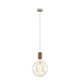 Eglo TAVISTOCK Pendant Light Steel 40 W, Cream, Oak