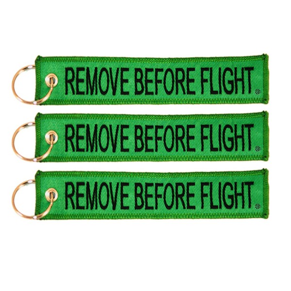 Apex Imports 3X Remove Before Flight Green/Black Key Chain 5.5"