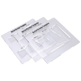 Tissting Pack of 3 Transparent Acrylic Butterfly Grinding Milling Template for Woodworking Butterfly Bowtie Inlay Stencils Router Hardened Acrylic Router Stencils for Precise Cuts