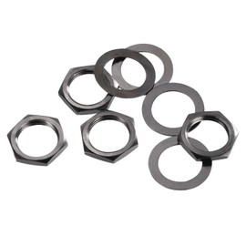 sourcing map 4 Set Guitar Nuts and Washers 3/8" Guitar Input Output Jack Socket Nuts Grey for Guitar Bass