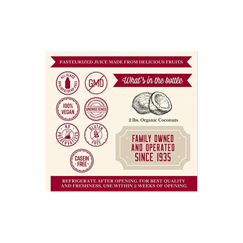 Lakewood Organic Coconut Juice, 32-Ounce Bottles (Pack of 6)