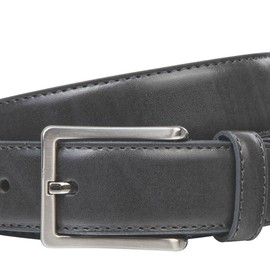 LINDENMANN Men's Leather Belt, Cowhide XL, in 3 Colours, Medium Brown/Navy/Grey, gray