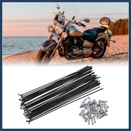 INFINAUTO 36 Pcs Bicycle Steel Spokes 14G Bike Spoke 192mm Length with Nipples for Most Bicycle Stylish Design