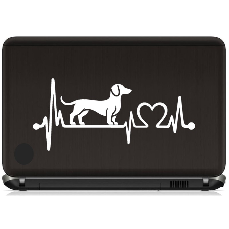 Doxie Dachshund Heartbeat Lifeline Decal Sticker for Car Window
