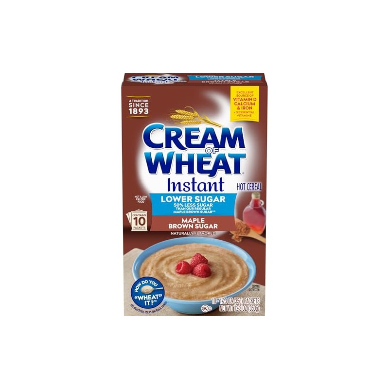 Cream of Wheat Instant Lower Sugar Maple Brown Sugar, 10