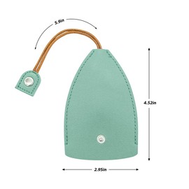 Moioee Car Key Case, 2PCS Creative Pull-Out Key Sleeve Keychain Bags, PU Leather Large-Capacity Protective Key Holder Hook (Light Blue/Without Cover)