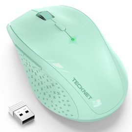TECKNET Kabellose Maus, 3200 DPI 2.4G Funkmaus mit USB Empfänger, 30 Monate Batterielaufzeit, Optical Tracking, Wireless Maus mit 6 Tasten für PC Laptop Windows Mac MacBook Linux