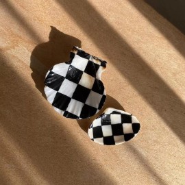 Hand Painted Checkerboard Seashell