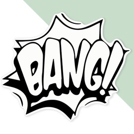 Extra Large 460mm 'Bang! Comic Style Action Bubble' Permanent Sticker Decal for Cars/Windows/Bins/Walls (DW00114035)