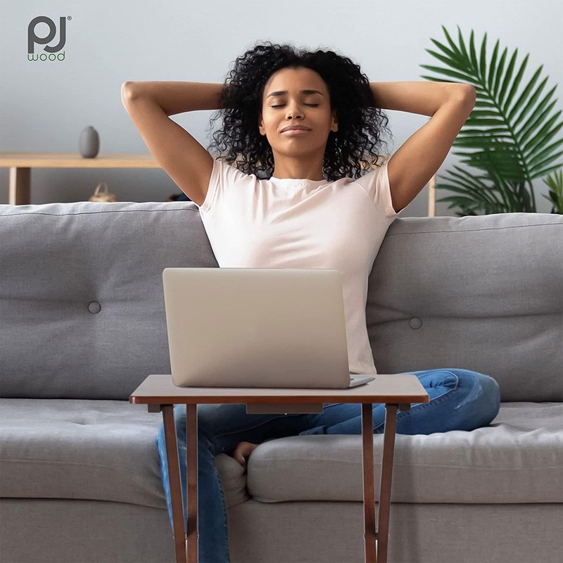 PJ Wood 2-Pack Folding TV Tray & Table, Multifunctional Foldable