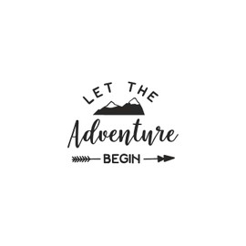 Let The Adventure Begin RV Camper Door Van Decal Sticker Scene (Black)