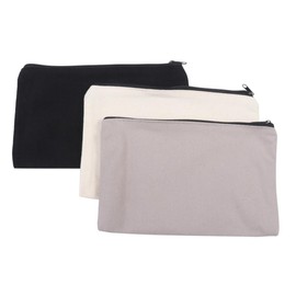 STOBOK 12pcs Canvas Zipper Pencil Case Makeup Bag Cosmetics Bag Small Pouch Portable