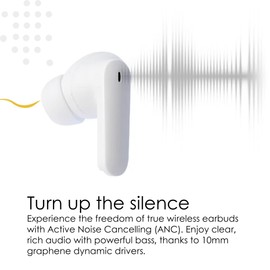 Boompods Echobuds ANC True Wireless Earbuds - Active Noise Cancelling Bluetooth Earphones with ENC Microphone, IPX4 Waterproof In-Ear Headphones, 26Hr Playtime & Fast USB-C Charging Case, Black