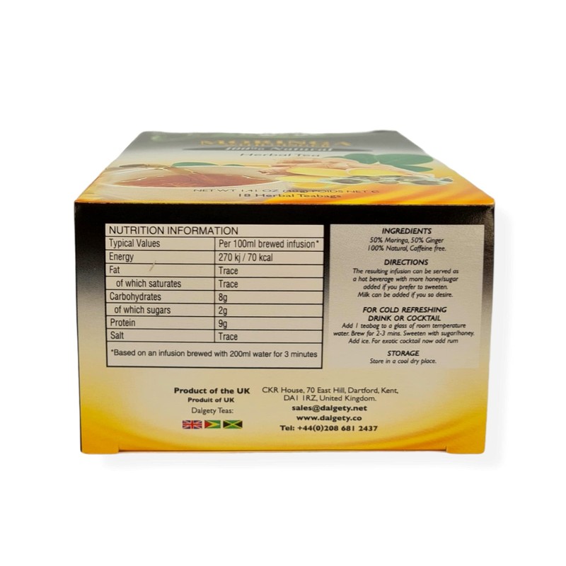 Dalgety Moringa & Ginger Herbal Tea - 100% All Natural