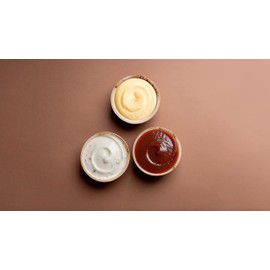 FOOGO Green 50 Disposable Palm Leaf Mini Bowls 4" (10cm) Round 90ml (3oz) Mini Ketchup pots Sauces & Dips Eco Friendly Like Wooden Bowl Paper Bowl Christmas Tableware