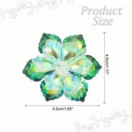 PATIKIL Rhinestone Sunflower Brooch Pin, Fashion Crystal Flower Snowflake Brooch Pin Lapel Pins for Women Suits Clothes Dress Bouquet Coat Hat Bag Craft Party, Green
