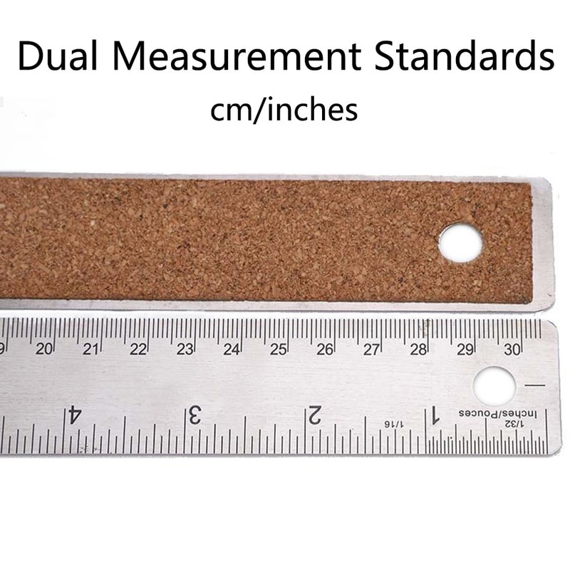Stainless Steel Ruler, 15/30/38/45 cm Straight Metal Ruler, Metric Imperial